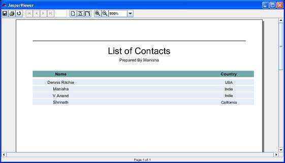 Jasper Report Field Sort Example