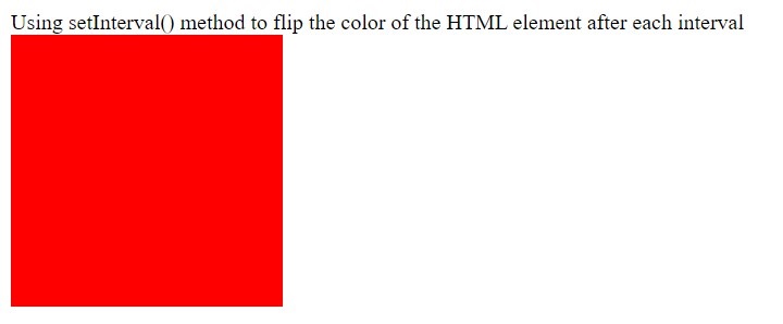Flipping color of HTML element after each interval