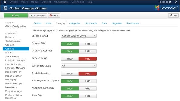 Joomla Adding Contacts