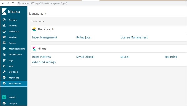 Kibana UI Management
