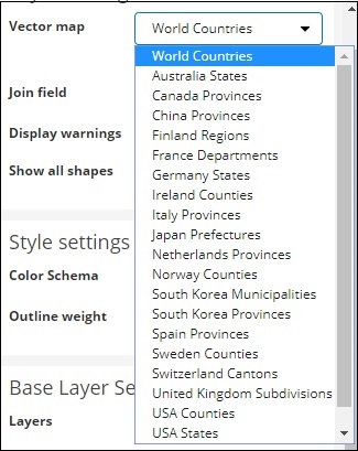 Vector Map options