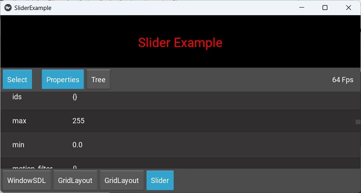 Kivy Console Properties Button