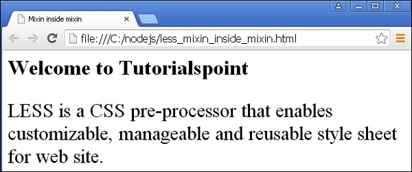 LESS mixin inside mixin