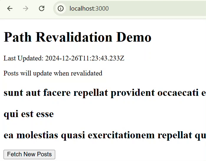 Next.js Path Revalidation