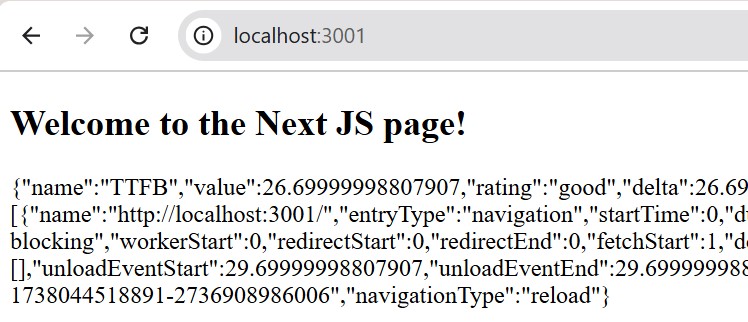 Next.js userReportWebVitals Example 1