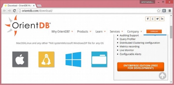 Download Page of OrientDB
