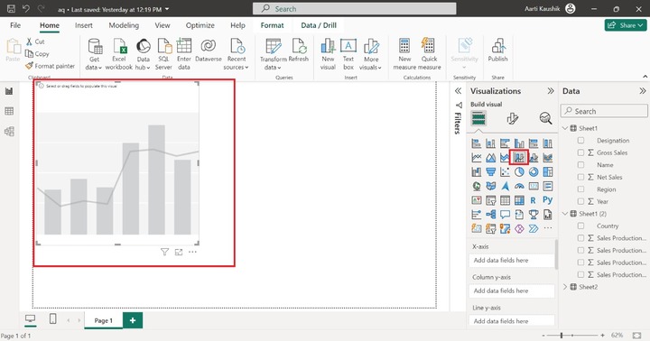 Build Line and Stacked Column Chart