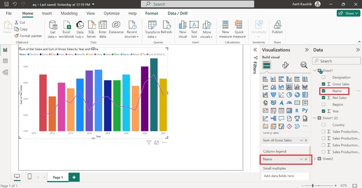 Build Line and Stacked Column Chart 3