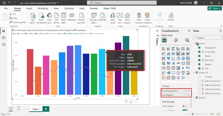 Build Line and Stacked Column Chart 6