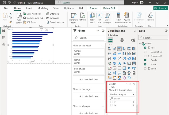 Clustered Bar Chart for Gender Distribution 6