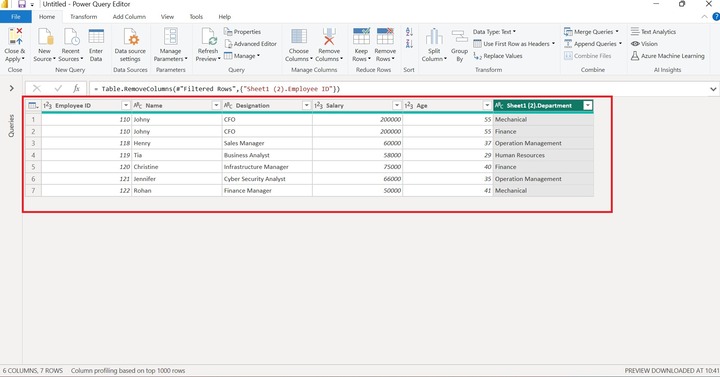Conduct Right Outer Join in Power BI 8