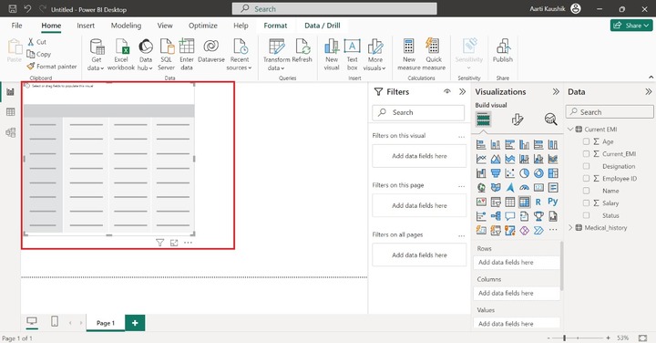 Create a Matrix in BI Desktop 1