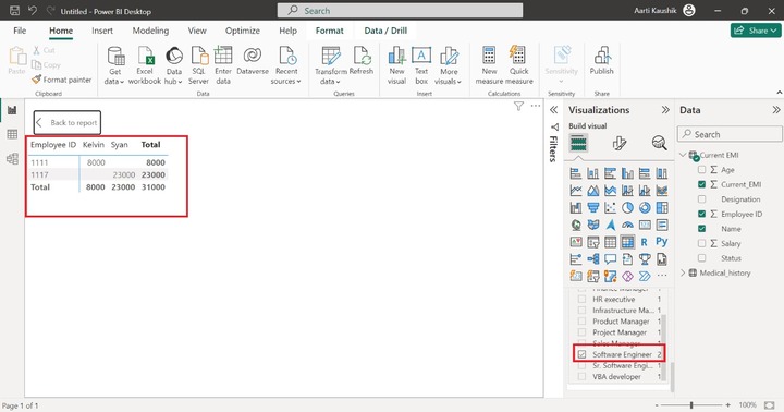 Create a Matrix in BI Desktop 5