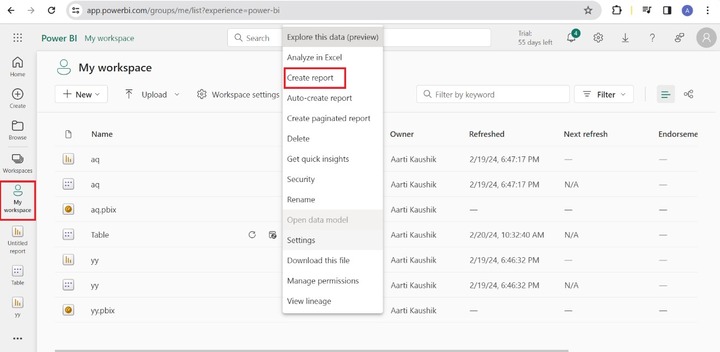 Create a Report from Scratch