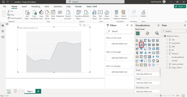 Create an Area Chart in BI Desktop