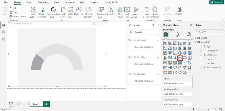 Creating a Radial Gauge Chart in Power BI 1