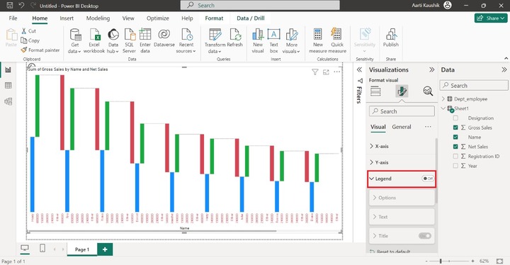 Customize Waterfall Chart in Power BI 4