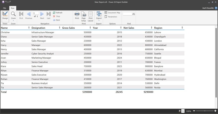 Field Values and Column Headings 1