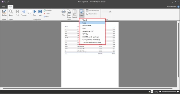 Field Values and Column Headings 2