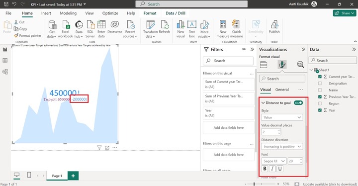 Format a KPI Visual 5
