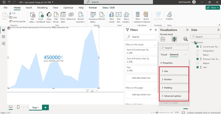 Format a KPI Visual 8