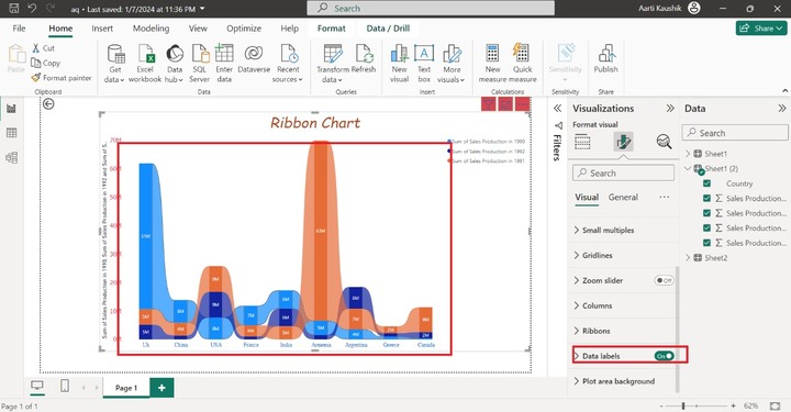 Format a Ribbon Chart 17