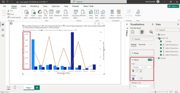 Format Line and Clustered Column Chart 4