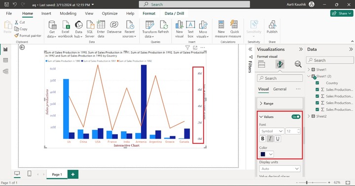 Format Line and Clustered Column Chart 7