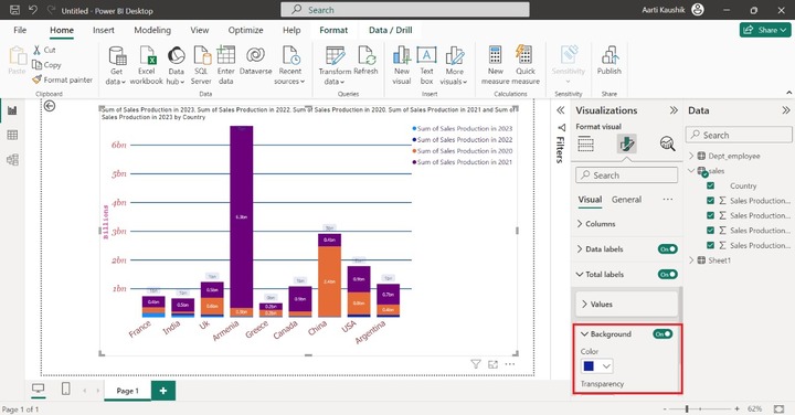 Format a Stacked Column Chart 14