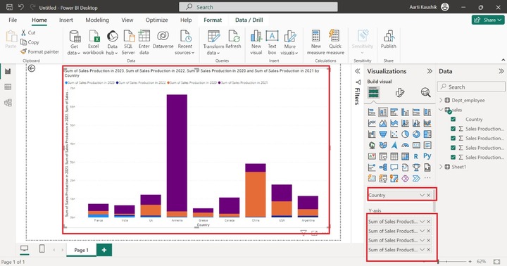 Generate a Stacked Column Chart 1