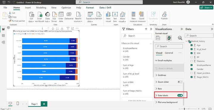 Generate the 100% Stacked Bar Chart 7