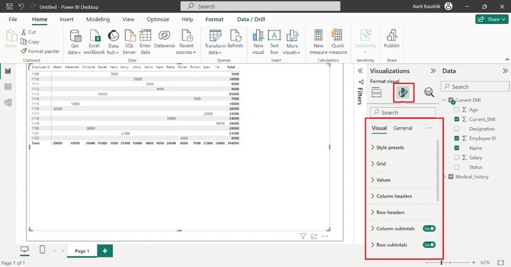 How to Format a Matrix