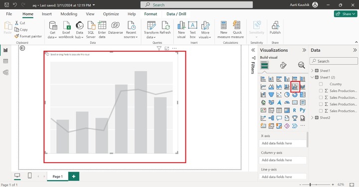 Line and Clustered Column Chart