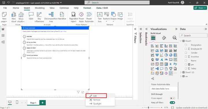 Power Automate in Power BI 1