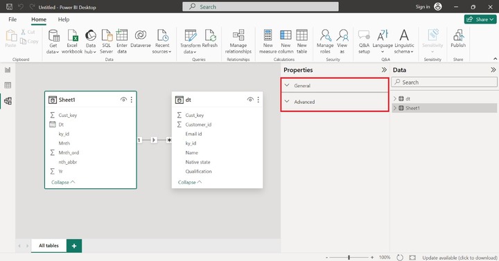 Table Configuration and Column Properties