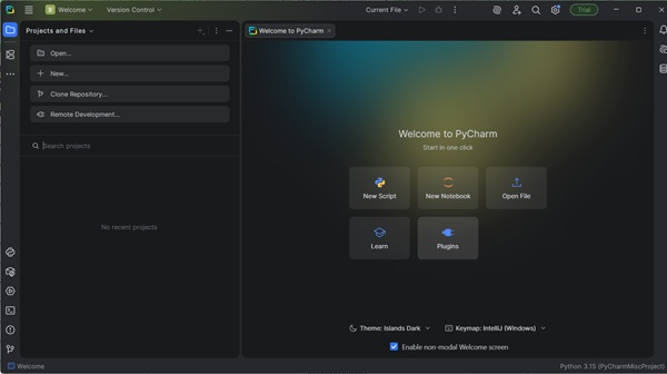 Welcome Pycharm