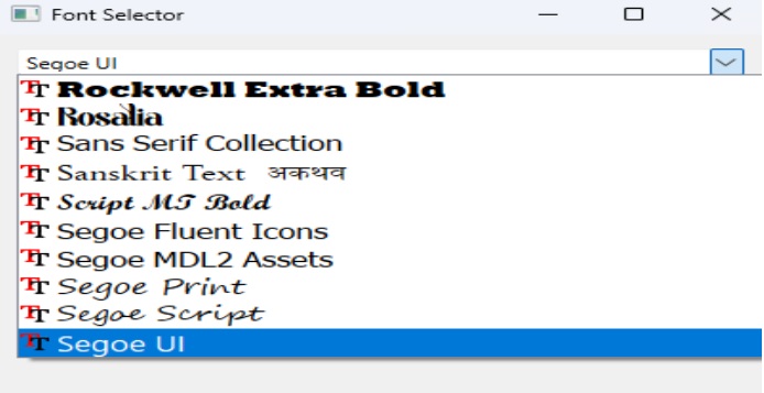 pyqt qfontcombobox example 2