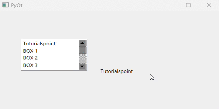 QScrollBar Widget Output