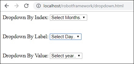 Dropdown example