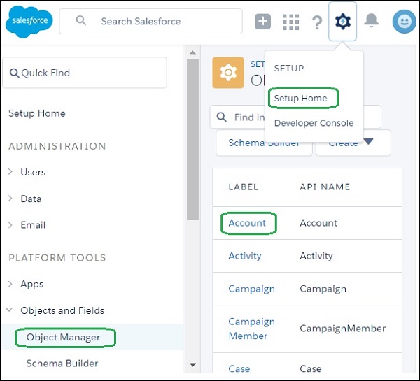 Standard Object Step 1