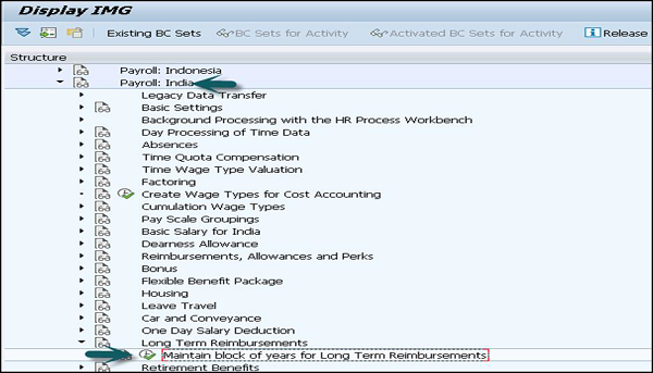 Long Term Reimbursements Infotype