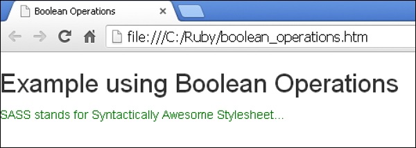Sass Boolean Operations
