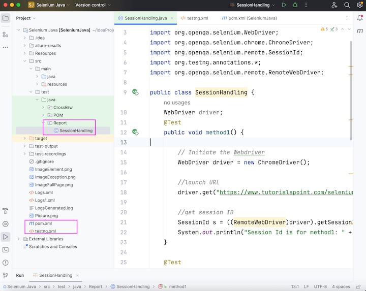 Selenium Driver Sessions