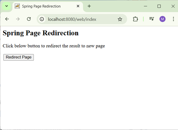 Spring Redirect Form