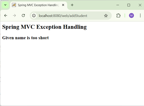 Spring Exception Result