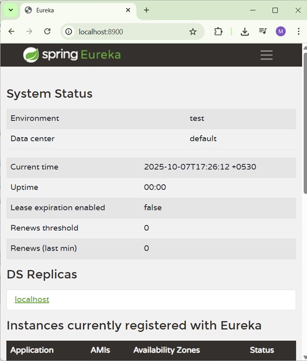 Dashboard on Eureka Server 1