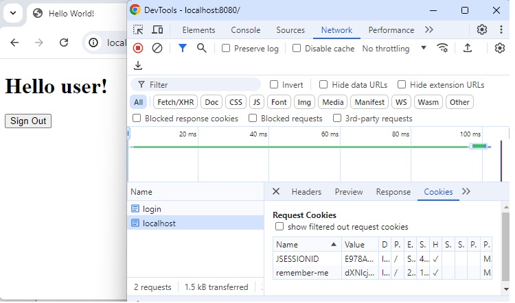 Home Page without RememberMe cookie