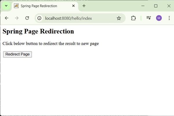 Spring Redirect Form