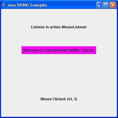 SWING MouseListener