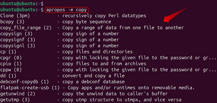 apropos Command Linux 7